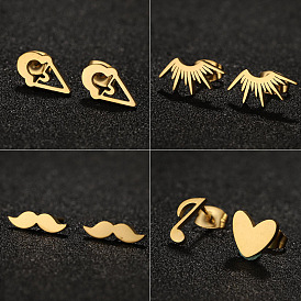 Summer Stainless Steel Love Cone Ice Cream Ice Cream Earrings Personality Accessories