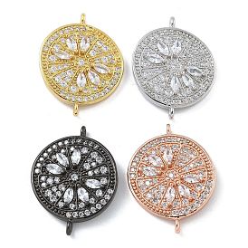 Стойка покрытие латунь прозрачный кубический цирконий плоские круглые соединители подвески, долговечный, без свинца и без кадмия