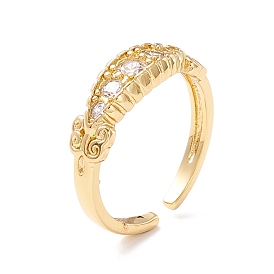 Кольцо-манжета в виде листа кубического циркония, открытое кольцо из настоящей позолоченной латуни 18k для женщин, без кадмия и без свинца