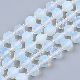 Perles opalite brins, ronde, facette