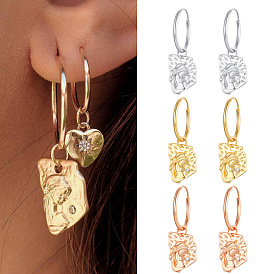 Sparkling Rhinestone Face Earrings: Glamorous American Style Ear Jewelry