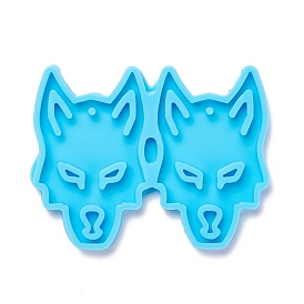 Moules en silicone pendentif bricolage loup, pour création de la boucle d'oreille , moules de résine, pour la résine UV, fabrication de bijoux en résine époxy