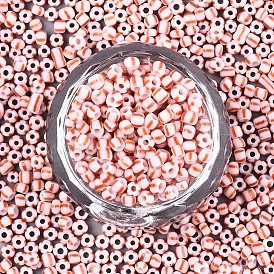 8/0 бисер полосатый стеклянный, непрозрачных цветов, круглые