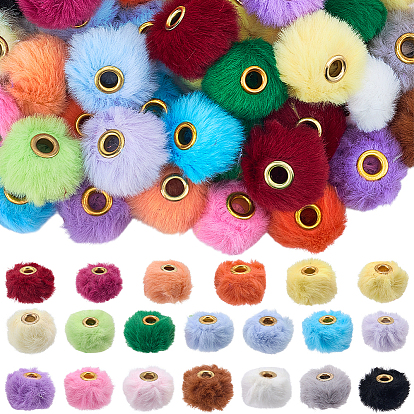 100шт 20 цвета имитация кроличьей шерсти европейские бусины, бусины с большим отверстием, рондель