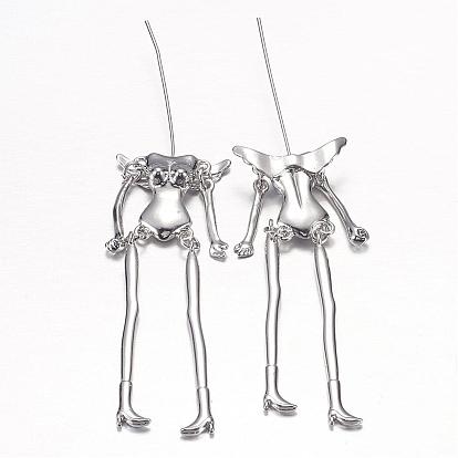Tibetan Style Alloy Human Body Skeleton For DIY Toy Doll Making, Cadmium Free & Lead Free, 115x26x7mmpin: 45mm long, 0.8mm thick