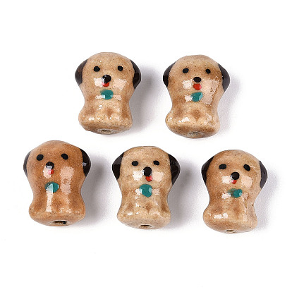 Фарфоровые бусины ручной работы, собака, пастельный фарфор