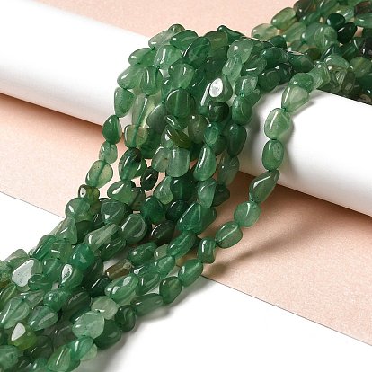 Natural Green Aventurine Beads Strands, Nuggets