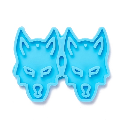 Moules en silicone pendentif bricolage loup, pour création de la boucle d'oreille , moules de résine, pour la résine UV, fabrication de bijoux en résine époxy
