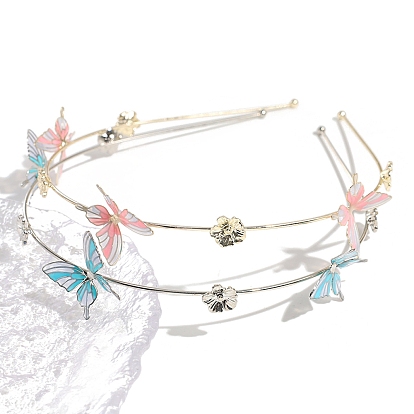 Резинки для волос в виде бабочек из платинового сплава, резинки для волос для женщин девочек