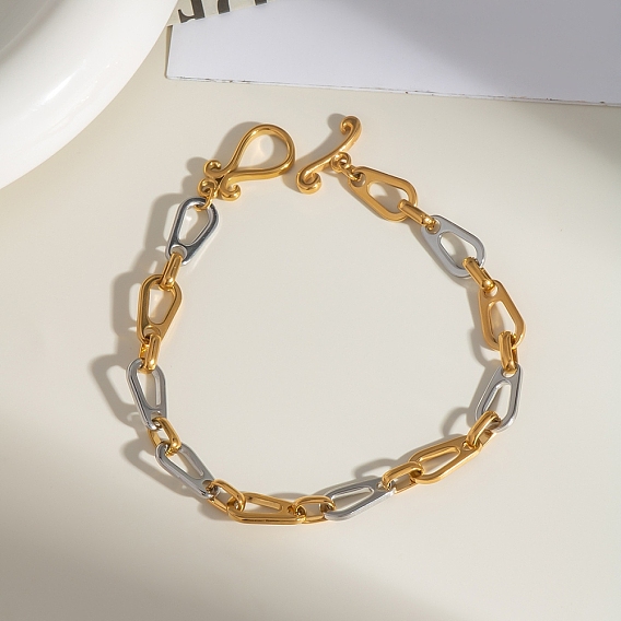 Европейский 304 браслеты-цепочки из нержавеющей стали ручной работы в форме капли для женщин