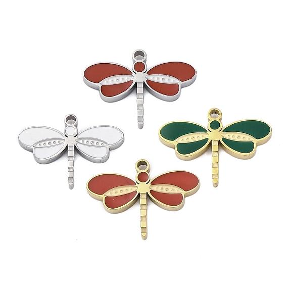 304 подвески из нержавеющей стали, с эмалью, очарование стрекозы