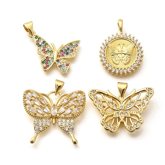 Реечное покрытие латунь микропаве кубический цирконий эмаль подвески, долговечный, без свинца и без кадмия, бабочки прелести