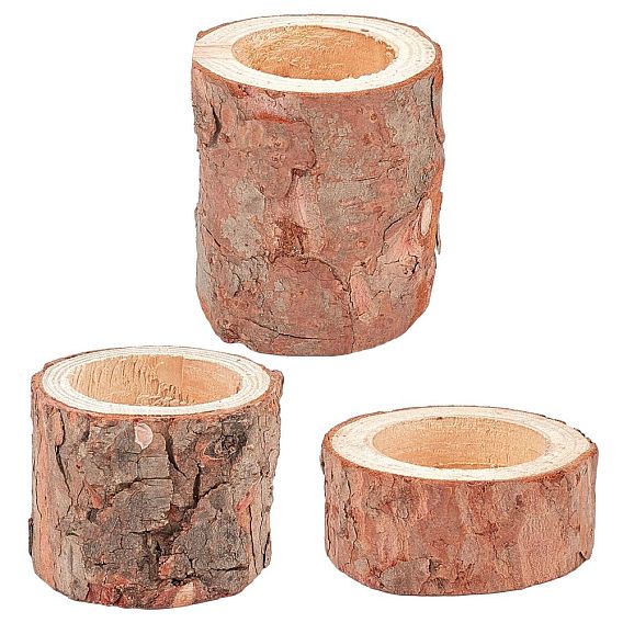 Natural Wood Candle Holders, for Rustic Wedding Party Birthday Holiday Decoration