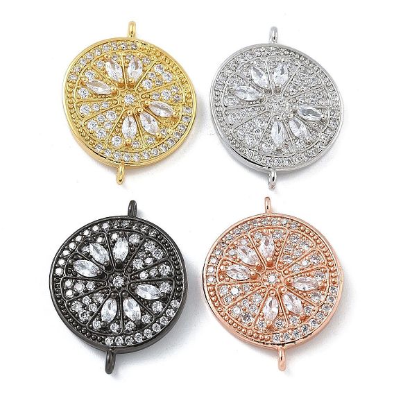 Стойка покрытие латунь прозрачный кубический цирконий плоские круглые соединители подвески, долговечный, без свинца и без кадмия