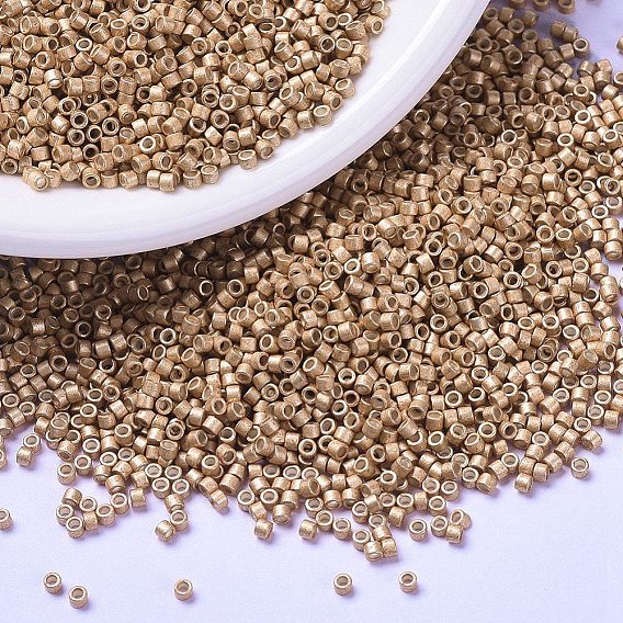 Бусины miyuki delica, цилиндр, японский бисер, 11/0, полуматовая