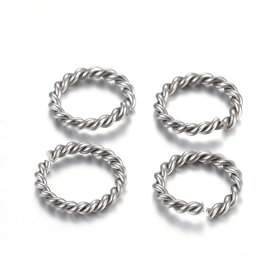 Tarnish Resistant 304 Stainless Steel Open Jump Rings, Twisted Round