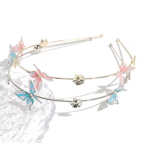 Резинки для волос в виде бабочек из платинового сплава, резинки для волос для женщин девочек