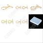 10Set 5 Style Brass Toggle Clasps, with Jump Rings, Long-Lasting Plated, Polygon