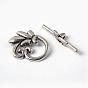 Leaf Tibetan Silver Toggle Clasps, Lead Free and Cadmium Free, Flower