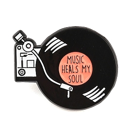 Music Heals My Soul  Enamel Brooches, Alloy Lapel Pin Backs for Backpack Clothes