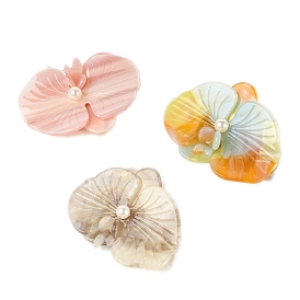 Акриловые с пластиковыми жемчужными заколками-коготками, орхидеи-мотыльки