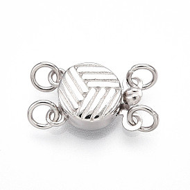 925 застежка из стерлингового серебра, с печатью s925, плоско-круглые, с целью перехода в кольце, 2 нитей, 4-луночное