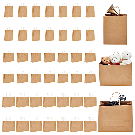 45 Stück 3 Stile Aufbewahrungstaschen aus Kraftpapier, Einkaufstaschen mit Henkel, Rechteck
