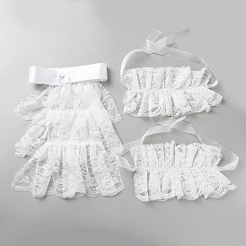 Set aus Jabot und Manschetten aus Polyesterspitze, Kostümaccessoire für Halloween-Partys und Cosplay