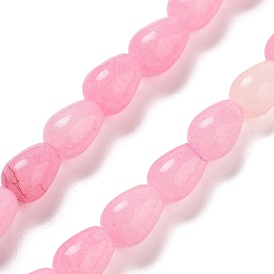 Dyed Natural Rhodonite Beads Strands, Teardrop