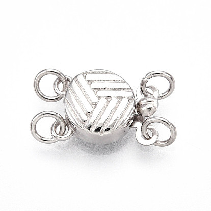 925 застежка из стерлингового серебра, с печатью s925, плоско-круглые, с целью перехода в кольце, 2 нитей, 4-луночное