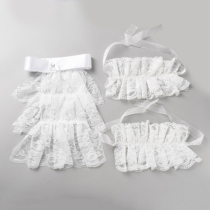Set aus Jabot und Manschetten aus Polyesterspitze, Kostümaccessoire für Halloween-Partys und Cosplay