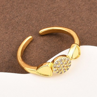 Манжеты из латуни с микро паве кубический цирконий для женщин, круглая и треугольная форма, долговечный, стойки покрытие