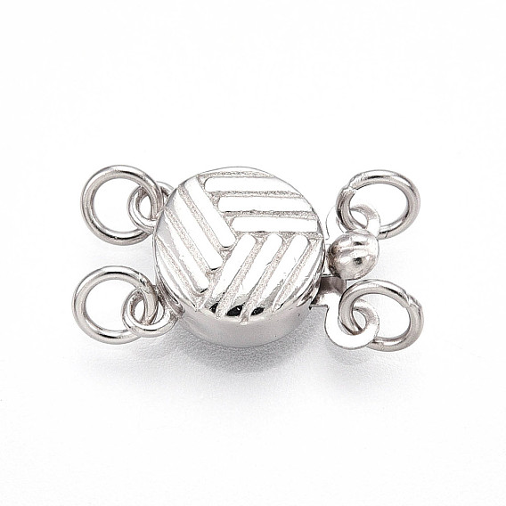 925 застежка из стерлингового серебра, с печатью s925, плоско-круглые, с целью перехода в кольце, 2 нитей, 4-луночное
