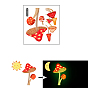 Brillent dans le noir autocollants muraux interrupteur champignon, décalcomanies lumineuses de commutateur de lumière de pvc de bande dessinée, pour le salon de la chambre des enfants