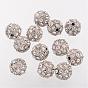 Alloy Rhinestone Beads, Grade A, Round, 12mm, Hole: 1.5mm