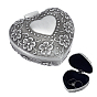 Vintage Flower Heart Alloy Jewelry Storage Boxes for Trinkets, Desktop Metal Decorative Boxes