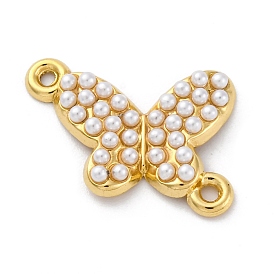 304 подвески из нержавеющей стали, ссылки бабочки, с белым абс пластиком имитация жемчуга, ионное покрытие (ip)