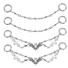 4 шт 2 стили сплав обувь подвески, с литыми пружинными кольцами, летучая мышь