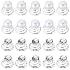 Спиральная заколка для волос плойка аксессуары для волос, с имитацией жемчуга/стразов из АБС-пластика