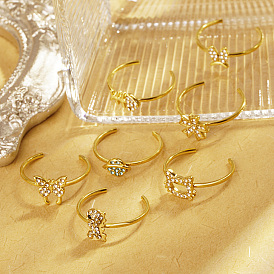 Нержавеющая сталь со стразами регулируемые открытые манжеты для женщин, форма кошки