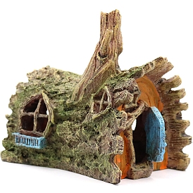 Resin Miniature House Figurines Ornament, Micro Landscape Fish Tank Dollhouse Accessories