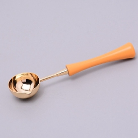 Brass Wax Sticks Melting Spoon, with Wood Handle