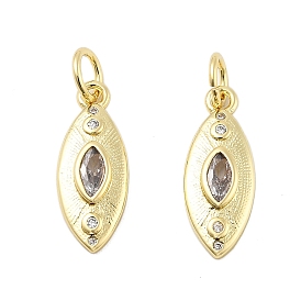 Латунные микро проложить кубического циркония подвески, лошадиный глаз , без свинца и без кадмия, долговечный, с целью перехода в кольце