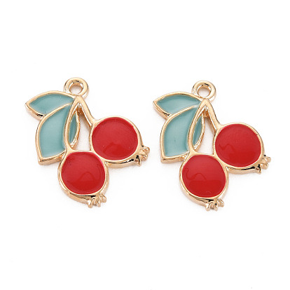 Crémaillère pendentifs en alliage placage, sans cadmium et sans plomb, cerise