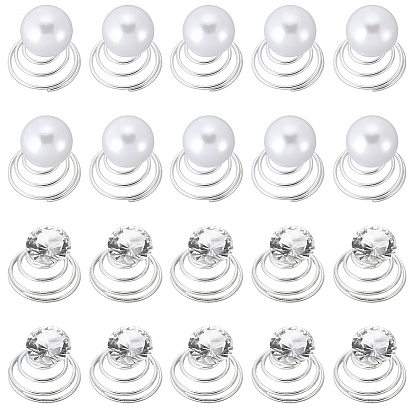 Спиральная заколка для волос плойка аксессуары для волос, с имитацией жемчуга/стразов из АБС-пластика