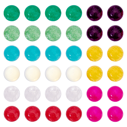 36Pcs 9 Style Synthetic & Natural Gemstone Cabochons, Half Round