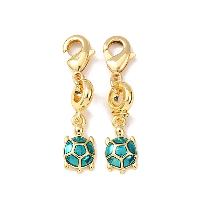 Декоративные подвески в виде черепахи из латуни с эмалью., с застежкой омар, стойки покрытие, долговечный, без кадмия и без свинца, золотые
