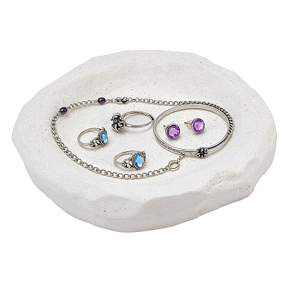 Porcelain Jewelry Plates, Storage Trays for Rings, Necklaces, Round