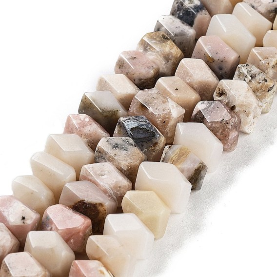 Natural Pink Opal Beads Strands, Nuggets, Faceted