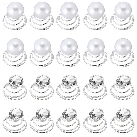 Спиральная заколка для волос плойка аксессуары для волос, с имитацией жемчуга/стразов из АБС-пластика